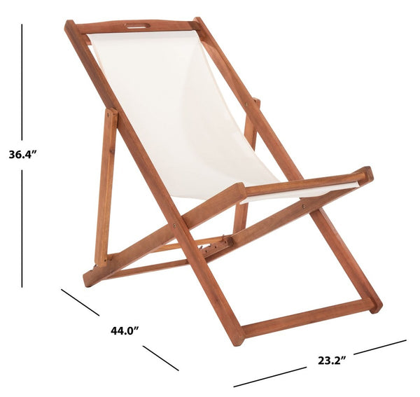 Loren Sling Chair Set of 2 - Luxurious Eucalyptus Wood Lounge Chairs for Stylish Outdoor Relaxation