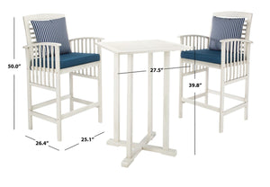 Pate 3-Piece Bistro Set - Stylish Bar-Height Table and Chairs for Outdoor Entertaining Spaces