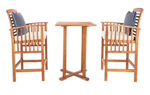 Pate 3-Piece Bistro Set - Stylish Bar-Height Table and Chairs for Outdoor Entertaining Spaces