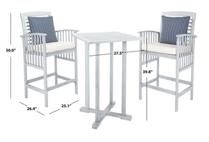 Pate 3-Piece Bistro Set - Stylish Bar-Height Table and Chairs for Outdoor Entertaining Spaces