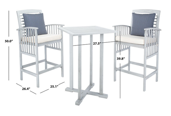 Pate 3-Piece Bistro Set - Stylish Bar-Height Table and Chairs for Outdoor Entertaining Spaces