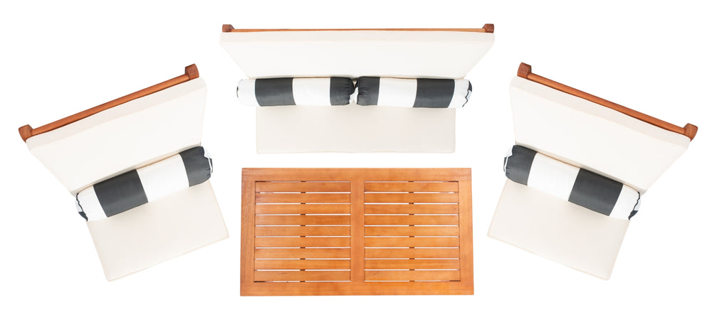 Safavieh Chaston 4 Piece Outdoor Living Set With Accent Pillows PAT7044C