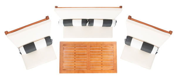 Safavieh Chaston 4 Piece Outdoor Living Set With Accent Pillows PAT7044C