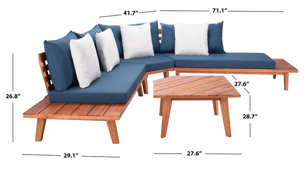 Lansen 4 Piece Corner Living Set in 