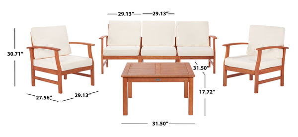Parcer 4 Piece Living Set in Natural / Beige