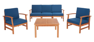 Parcer 4 Piece Living Set in Natural / Navy