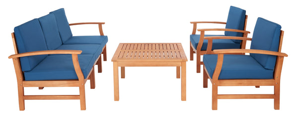 Parcer 4 Piece Living Set in Natural / Navy