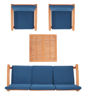 Parcer 4 Piece Living Set in Natural / Navy