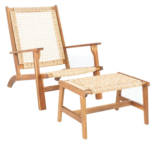 Chantelle Set - Luxurious Coastal Outdoor Lounge Chairs with Stools and Stylish End Table for Entertaining