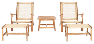 Chantelle Set - Luxurious Coastal Outdoor Lounge Chairs with Stools and Stylish End Table for Entertaining