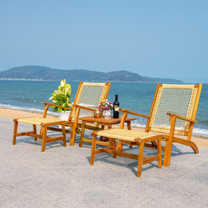 Chantelle Set - Luxurious Coastal Outdoor Lounge Chairs with Stools and Stylish End Table for Entertaining