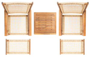 Chantelle Set - Luxurious Coastal Outdoor Lounge Chairs with Stools and Stylish End Table for Entertaining