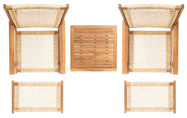 Chantelle Set - Luxurious Coastal Outdoor Lounge Chairs with Stools and Stylish End Table for Entertaining