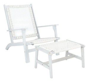 Chantelle Set - Luxurious Coastal Outdoor Lounge Chairs with Stools and Stylish End Table for Entertaining