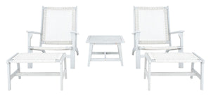 Chantelle Set - Luxurious Coastal Outdoor Lounge Chairs with Stools and Stylish End Table for Entertaining