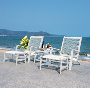 Chantelle Set - Luxurious Coastal Outdoor Lounge Chairs with Stools and Stylish End Table for Entertaining