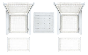 Chantelle Set - Luxurious Coastal Outdoor Lounge Chairs with Stools and Stylish End Table for Entertaining