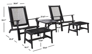Chantelle Set - Luxurious Coastal Outdoor Lounge Chairs with Stools and Stylish End Table for Entertaining