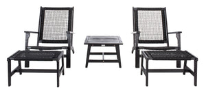 Chantelle Set - Luxurious Coastal Outdoor Lounge Chairs with Stools and Stylish End Table for Entertaining