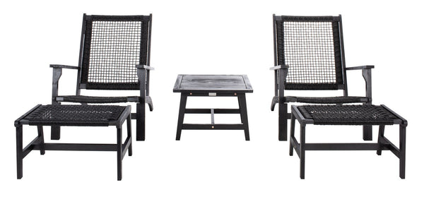 Chantelle Set - Luxurious Coastal Outdoor Lounge Chairs with Stools and Stylish End Table for Entertaining