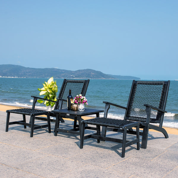 Chantelle Set - Luxurious Coastal Outdoor Lounge Chairs with Stools and Stylish End Table for Entertaining