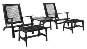 Chantelle Set - Luxurious Coastal Outdoor Lounge Chairs with Stools and Stylish End Table for Entertaining
