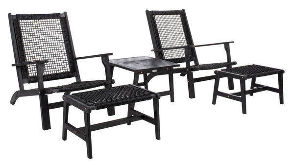 Chantelle Set - Luxurious Coastal Outdoor Lounge Chairs with Stools and Stylish End Table for Entertaining