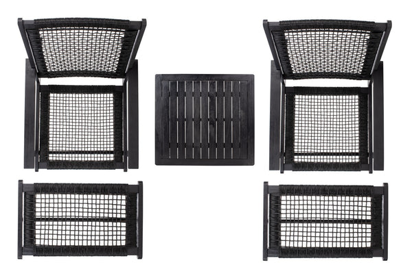 Chantelle Set - Luxurious Coastal Outdoor Lounge Chairs with Stools and Stylish End Table for Entertaining