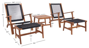 Safavieh Chantelle Set Natural / Black Rope Wood PAT7076E