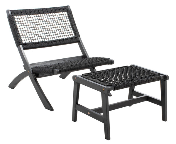 Casella Outdoor Acacia Wood Lounge Set with Chairs, Ottomans, and Stylish End Table for Relaxation