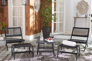 Casella Outdoor Acacia Wood Lounge Set with Chairs, Ottomans, and Stylish End Table for Relaxation