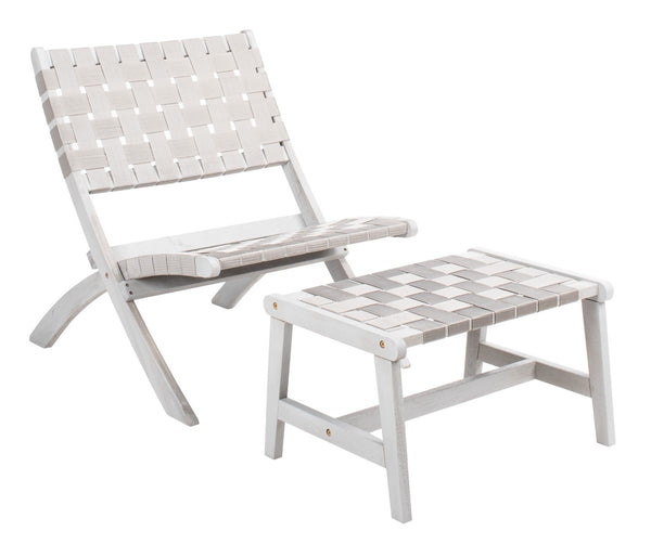 Darryl Set - Elegant Acacia Wood Lounge Chairs with Ottoman and Table for Ultimate Outdoor Relaxation