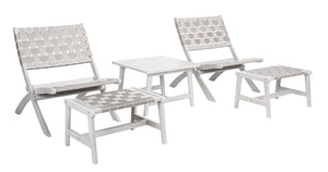 Darryl Set - Elegant Acacia Wood Lounge Chairs with Ottoman and Table for Ultimate Outdoor Relaxation