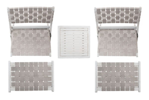 Darryl Set - Elegant Acacia Wood Lounge Chairs with Ottoman and Table for Ultimate Outdoor Relaxation