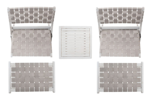 Darryl Set - Elegant Acacia Wood Lounge Chairs with Ottoman and Table for Ultimate Outdoor Relaxation