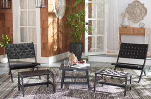 Darryl Set - Elegant Acacia Wood Lounge Chairs with Ottoman and Table for Ultimate Outdoor Relaxation