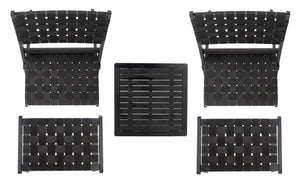 Darryl Set - Elegant Acacia Wood Lounge Chairs with Ottoman and Table for Ultimate Outdoor Relaxation