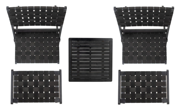 Darryl Set - Elegant Acacia Wood Lounge Chairs with Ottoman and Table for Ultimate Outdoor Relaxation