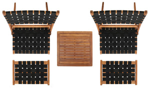 Safavieh Darryl Set Natural Wood/Black Rope Wood PAT7078E