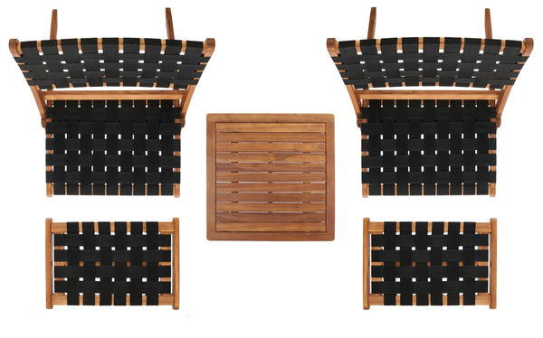 Safavieh Darryl Set Natural Wood/Black Rope Wood PAT7078E