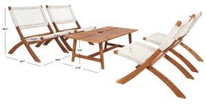 Safavieh Blaze 5 Pc Coffee Set Natural / White Rope Wood PAT7080D