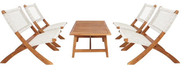 Safavieh Blaze 5 Pc Coffee Set Natural / White Rope Wood PAT7080D