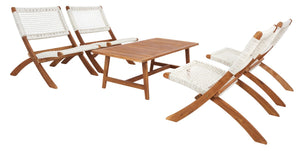 Safavieh Blaze 5 Pc Coffee Set Natural / White Rope Wood PAT7080D