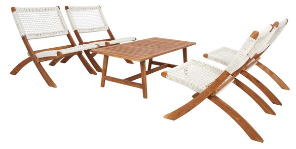 Safavieh Blaze 5 Pc Coffee Set Natural / White Rope Wood PAT7080D