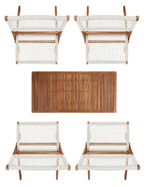 Safavieh Blaze 5 Pc Coffee Set Natural / White Rope Wood PAT7080D