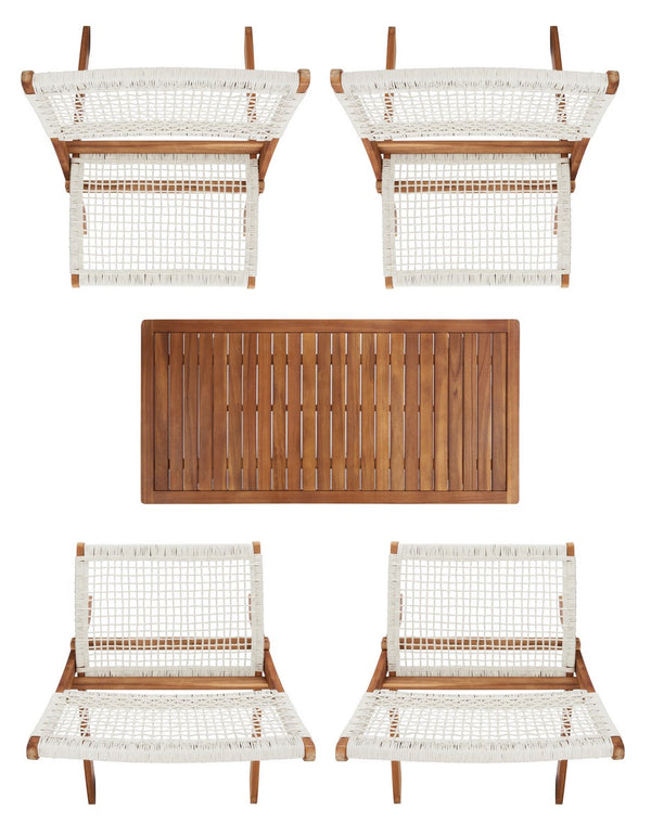 Safavieh Blaze 5 Pc Coffee Set Natural / White Rope Wood PAT7080D