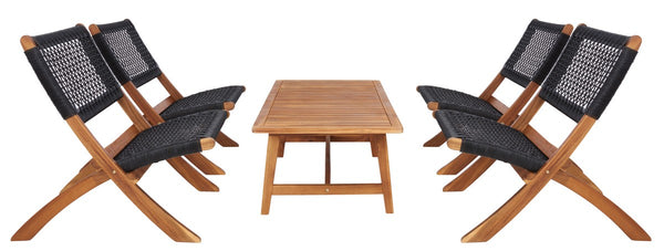 Safavieh Blaze 5 Pc Coffee Set Natural / Black Rope Wood PAT7080E