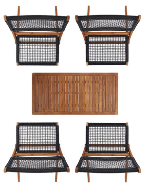 Safavieh Blaze 5 Pc Coffee Set Natural / Black Rope Wood PAT7080E