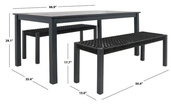 Safavieh Aquina Dining Set Black Wood PAT7081C