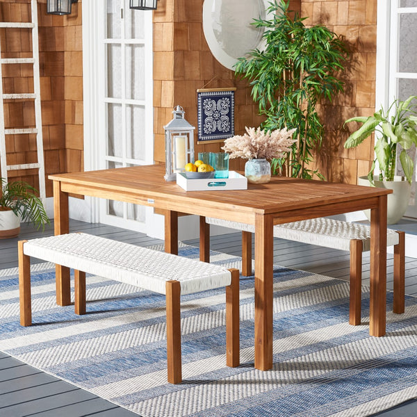 Safavieh Aquina Dining Set Natural / White Wood PAT7081D